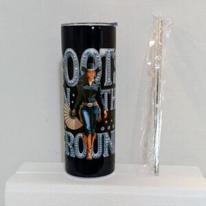 Western-Themed Black Tumbler